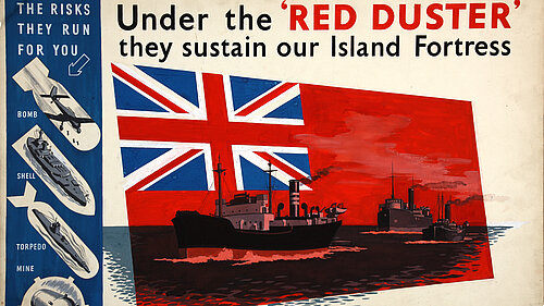 "Under the 'Red Duster' they sustain our Island Fortress. Nearly one third of the world's merchant ships fly the red ensign".